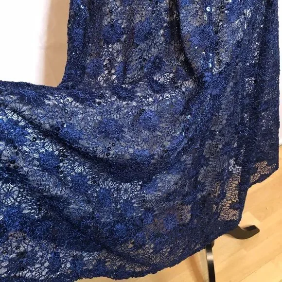 Julian Taylor Short Sleeve Sequin Lace Fit And Flare Dress - Picture 11 of 15